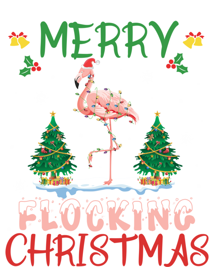 Merry Flocking Christmas Flamingo Pink In Santa Hat Gift Fun Funny Gift Sweatshirt