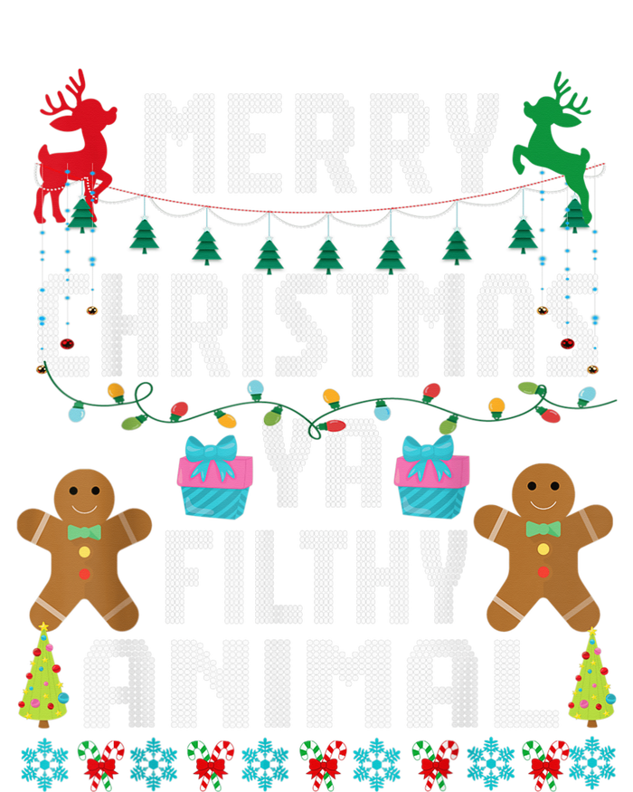 Merry Christmas Animal Filthy Ya Ugly Sweater PJs Matching T-Shirt