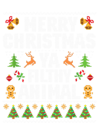 Merry Christmas Animal Filthy Ya Ugly Sweater Style Matching Full-Length Apron With Pockets