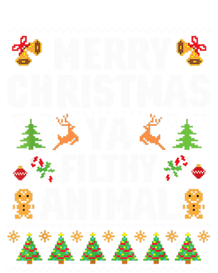 Merry Christmas Animal Filthy Ya Ugly Sweater Style Matching Full-Length Apron With Pockets