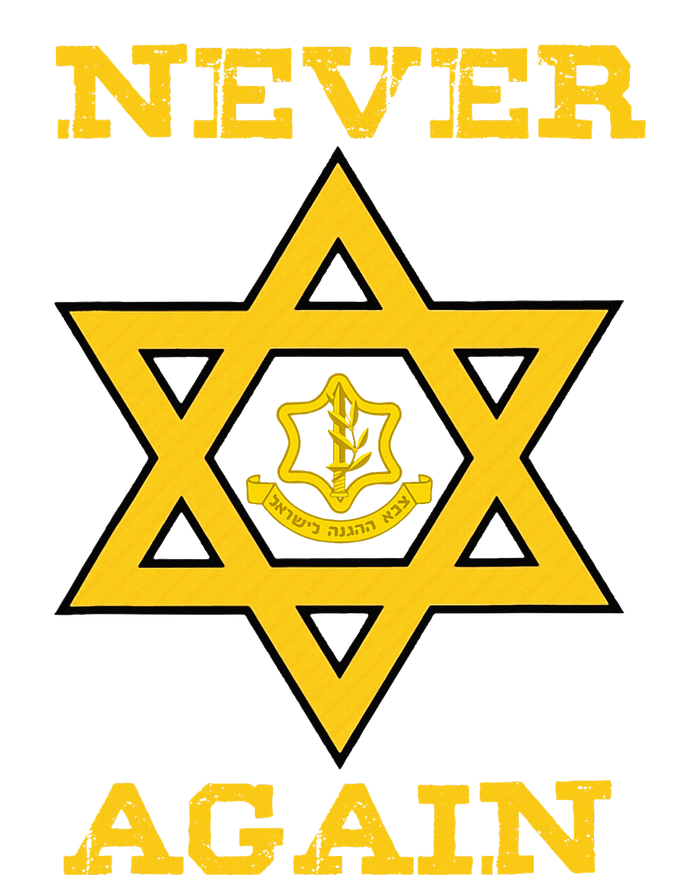 Never Again Support Israel Jewish Star Of David Idf Logo T-Shirt