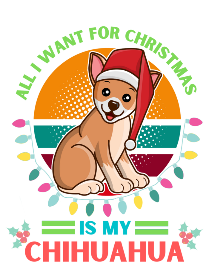 Santa Hat Chihuahua All I Want For Christmas Holiday Lights Gift Toddler Hoodie