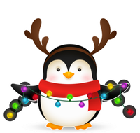 Adorable Penguin Christmas Light Funny Christmas Penguin Funny Gift Tall T-Shirt