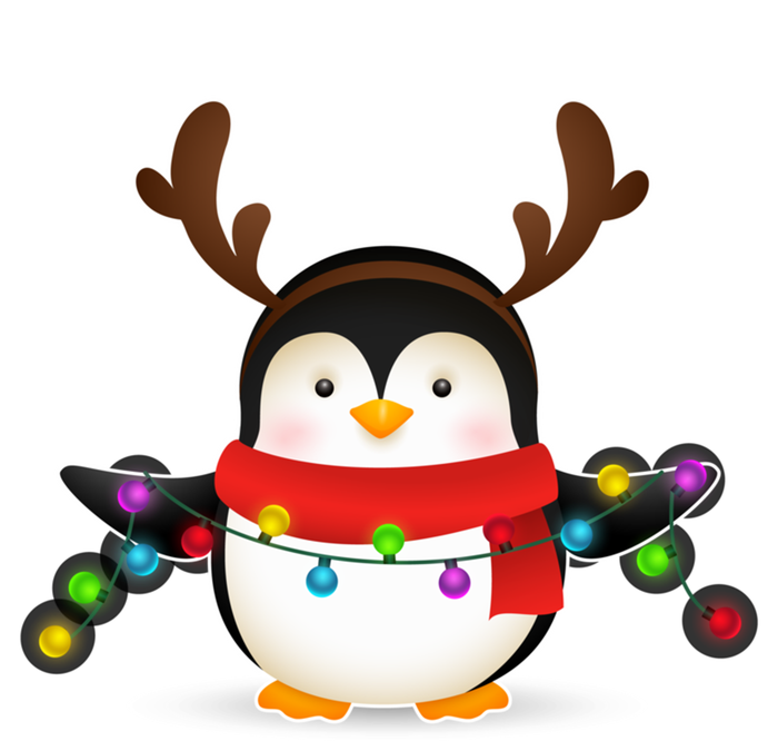 Adorable Penguin Christmas Light Funny Christmas Penguin Funny Gift Tall T-Shirt