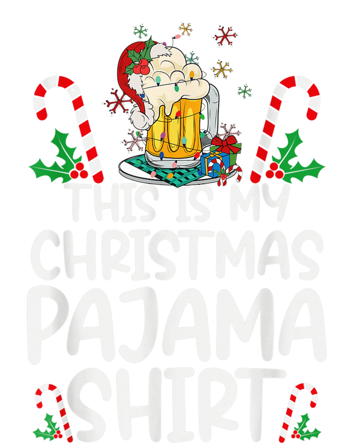 This Is My Christmas Pajama Shirt Beer Santa Hat T-Shirt