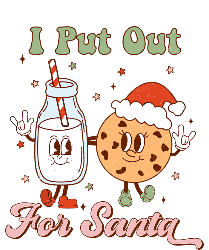 I Put Out For Santa Funny Milk And Cookie Christmas Retro Sustainable Knit Beanie