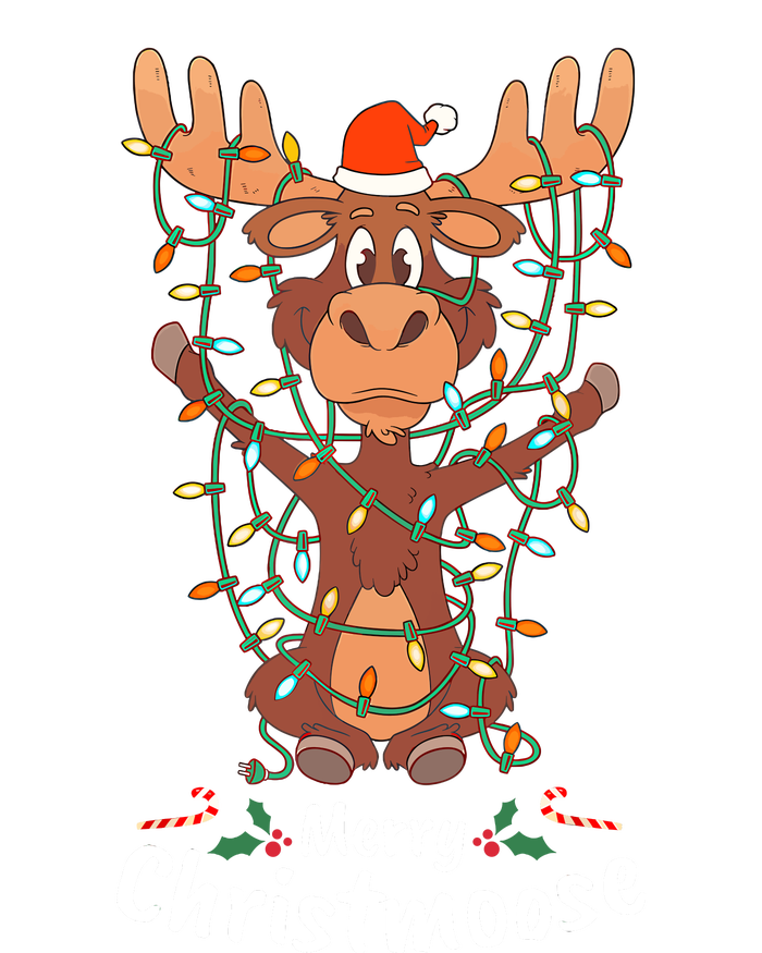 Merry Christmoose Christmas Moose Xmas Tree Lights Gifts Women's T-Shirt