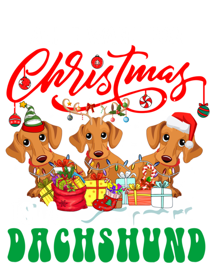 All I Want For Xmas Is A Dachshund Three Santa Reindeer Dogs Gift T-Shirt