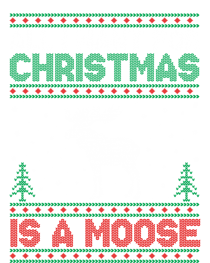 All I Want For Xmas Is A Moose Ugly Christmas Sweater Gift Stripe Pom Pom Beanie