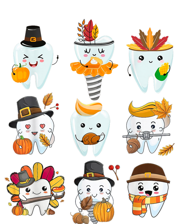 Cute Teeth Dental Squad Dental Assistant Thanksgiving Yupoong Adult 5-Panel Trucker Hat