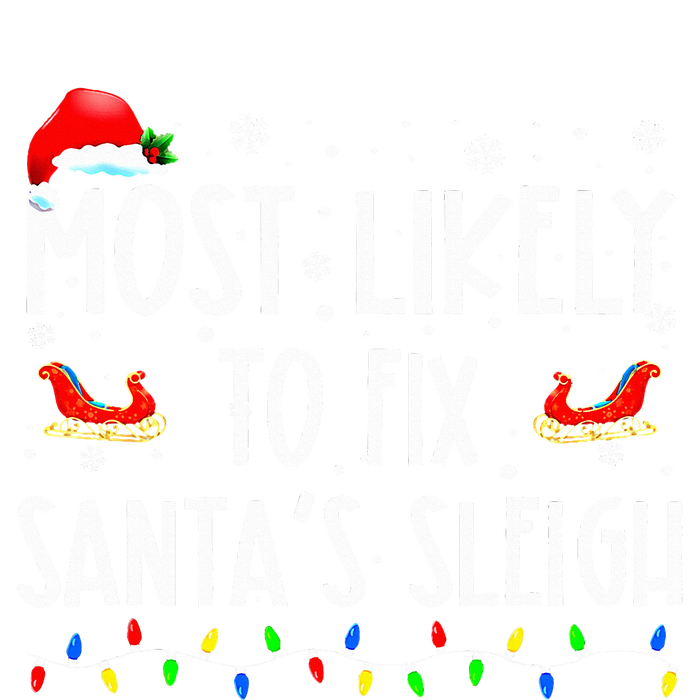 Most Likely To Fix Santa Sleigh Christmas Believe Santa  PosiCharge RacerMesh Polo