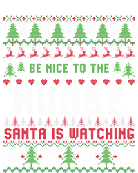 Be Nice To The Nurse Santa Is Watching Christmas Sweater Meaningful Gift Striped Beanie with Solid Band