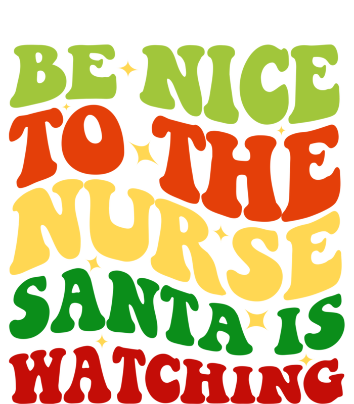 Be Nice To The Nurse Santa Is Watching Matching Christmas Cool Gift Stripe Pom Pom Beanie