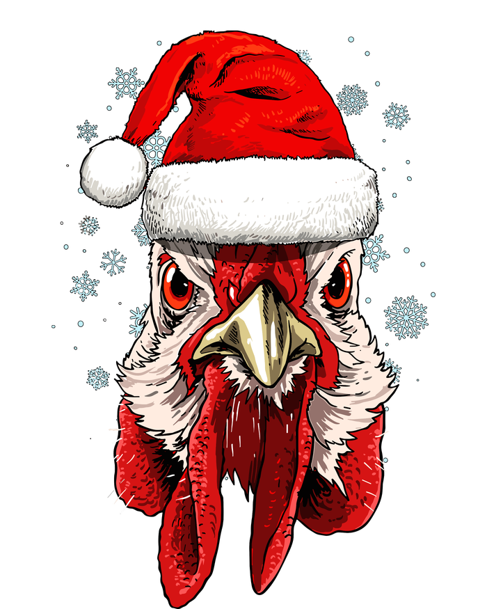 Chicken Christmas Santa Hat Xmas Boy Girl Women's T-Shirt