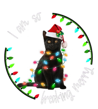 Black Cat Christmas Light I Am So Freaking Merry Gift T-Shirt