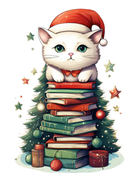 Cat Santa Hat Christmas Tree Book Lover Catmas Family Xmas Gift T-Shirt