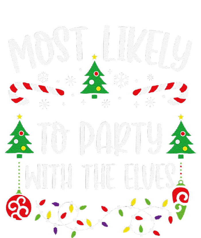 Most Likely To Party With The Elves Funny Christmas Family Matching Cute Chris Cropped Pullover Crew