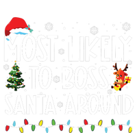 Most Likely To Boss Santa Around Shirts Funny Christmas Kids Long Sleeve Shirt