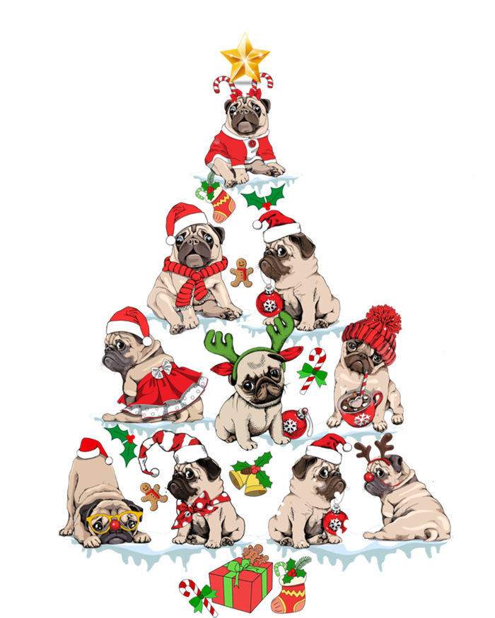 Cute Pugs Christmas Tree Funny Pug Lover Christmas Gift Sweatshirt