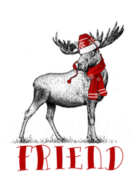 Friend Moose Wear Santa Hat Matching Family Gift T-Shirt