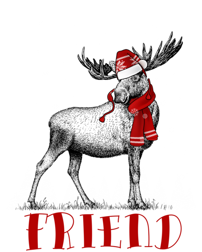 Friend Moose Wear Santa Hat Matching Family Gift T-Shirt