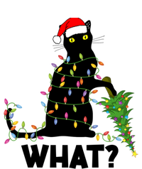 Funny Black Cat Pushing Christmas Tree Over Cat Christmas Funny Gift Button