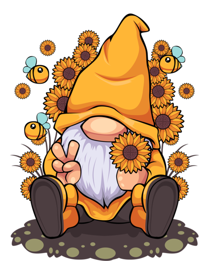 Funny Hippie Sunflower Gnome With Bee Flower Summer Design Gift Valucap Bio-Washed Visor