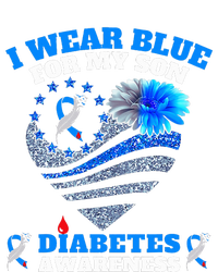 Funny I Wear Blue For My Son Diabetes Awareness Blue Ribbon  T-Shirt