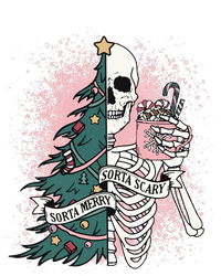 Sorta Merry Sorta Scary Funny Christmas Skeleton Bleached  Tank Top