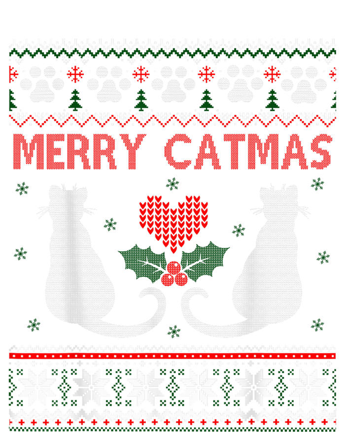 Funny Merry Catmas Ugly Christmas Sweater Drawstring Bag