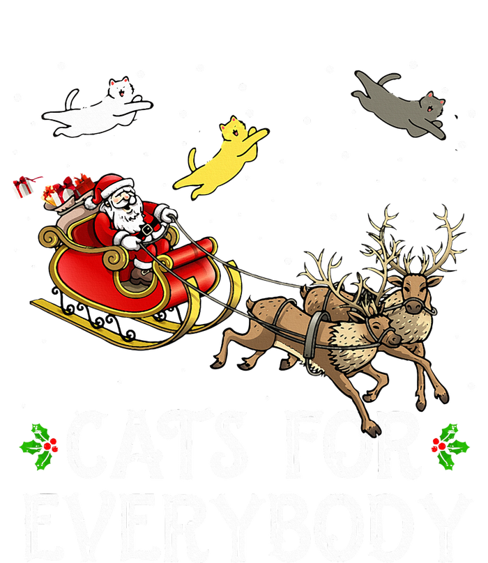 Cats For Everybody Christmas Cat Funny Xmas Santa  Womens Funnel Neck Pullover Hood