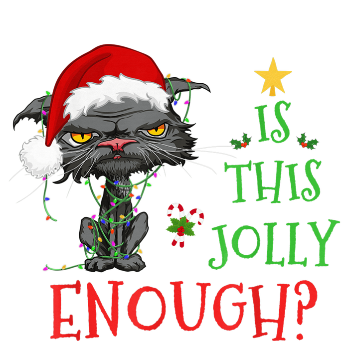 Is This Jolly Enough Cat Christmas Lights Bored Cat Funny T-Shirt