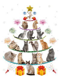 Funny Cats Christmas Tree Meowy Xmas Cats Tree Lights Gift T-Shirt