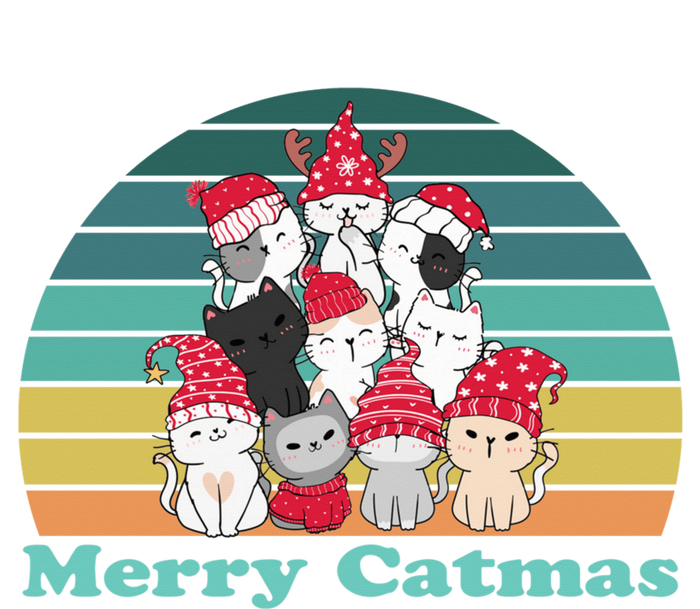 Merry Catmas Vintage Funny Cat Christmas Tree Xmas Girls Boy T-Shirt