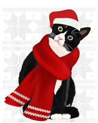 Ugly Christmas Black Cat Santa Hat Scarf Holiday Cute T-Shirt