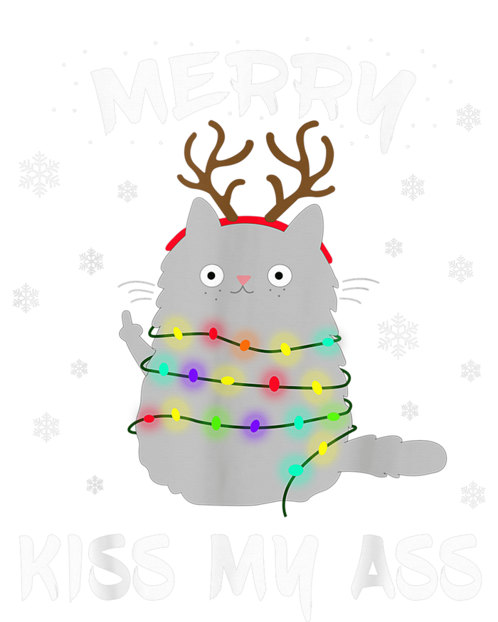 Merry KissMyAss Christmas Theme Cat Lovers Gift for Cat Mum T-Shirt