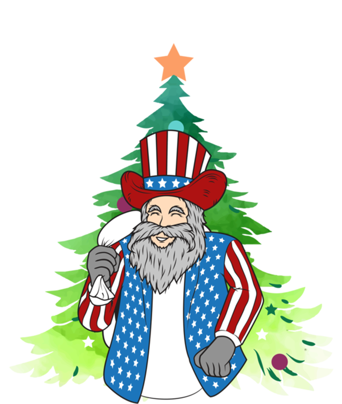 Here Comes Santa Clauspatriotic Kris Kringle Christmas Tree Cool Gift T-Shirt