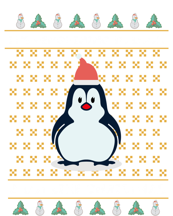 His Penguining Like Christmas Fun Penguin Christmas Gift Women's Long Sleeve Flannel Pajama Set 