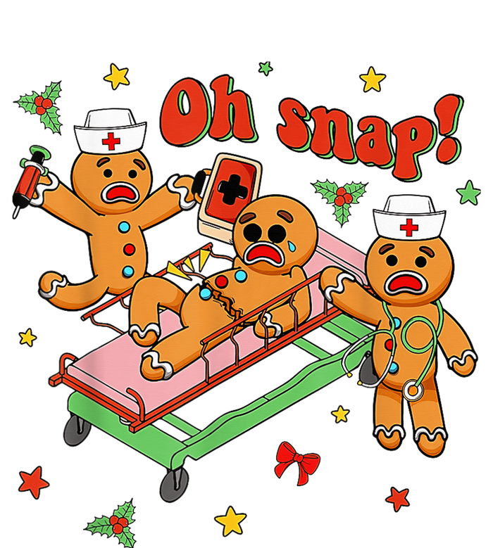 Oh Snap Gingerbread Nurse Funny Nursing Christmas Holiday T-Shirt