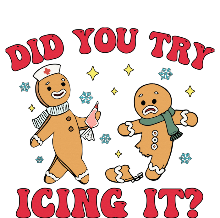 Funny Christmas Nurse Gingerbread Man Did You Try Icing It T-Shirt