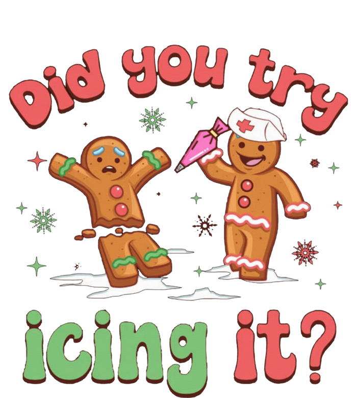 Funny Christmas Nurse Gingerbread Man Did You Try Icing It Full Zip Hoodie