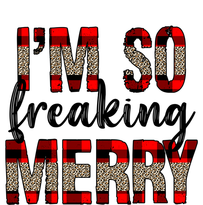 I Am So Freaking Merry Leopard Red Plaid Christmas Gift T-Shirt