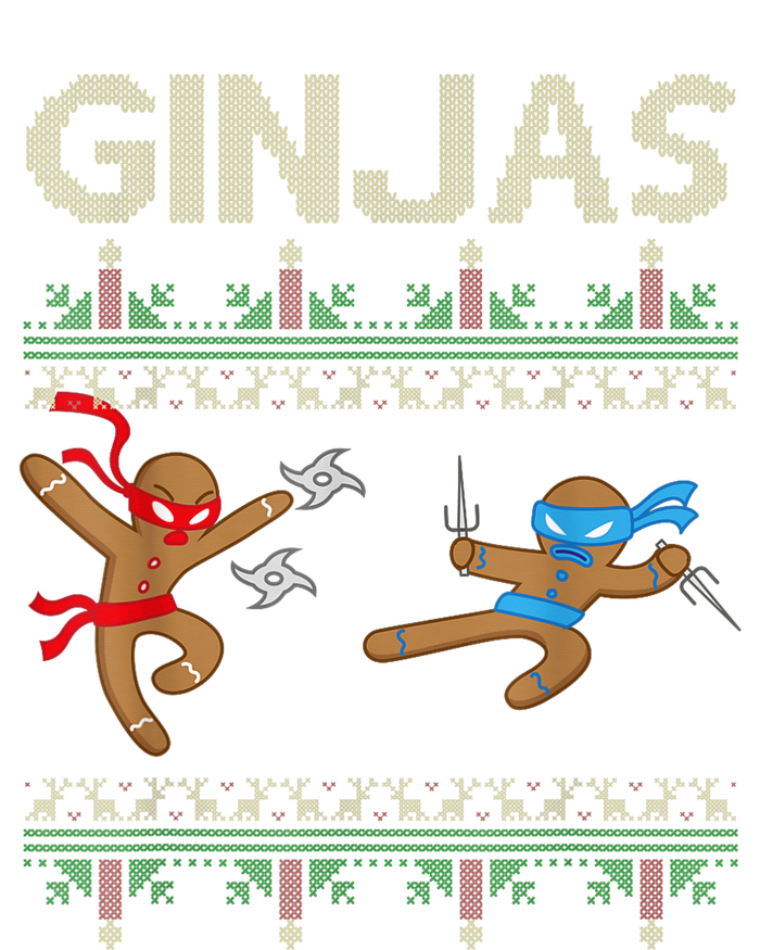 Ginjas Gingerbread Ninjas Throwing Stars Ugly Christmas PosiCharge RacerMesh Polo