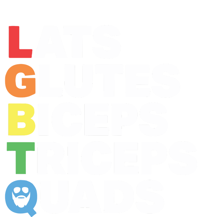 Muscle Alphabet Lats Glutes Biceps Triceps Quads Lgbtq Striped Beanie with Solid Band