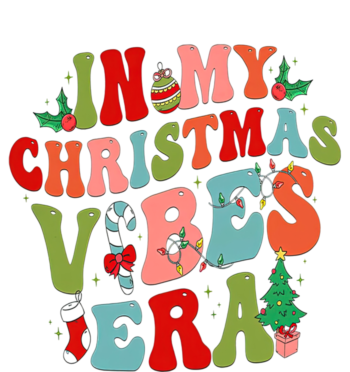 In My Christmas Vibes Era Groovy Merry Christmas Gift Insulated Varsity Jacket