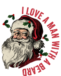 I Love A Man With A Beard Funny Retro Christmas Santa Claus T-Shirt