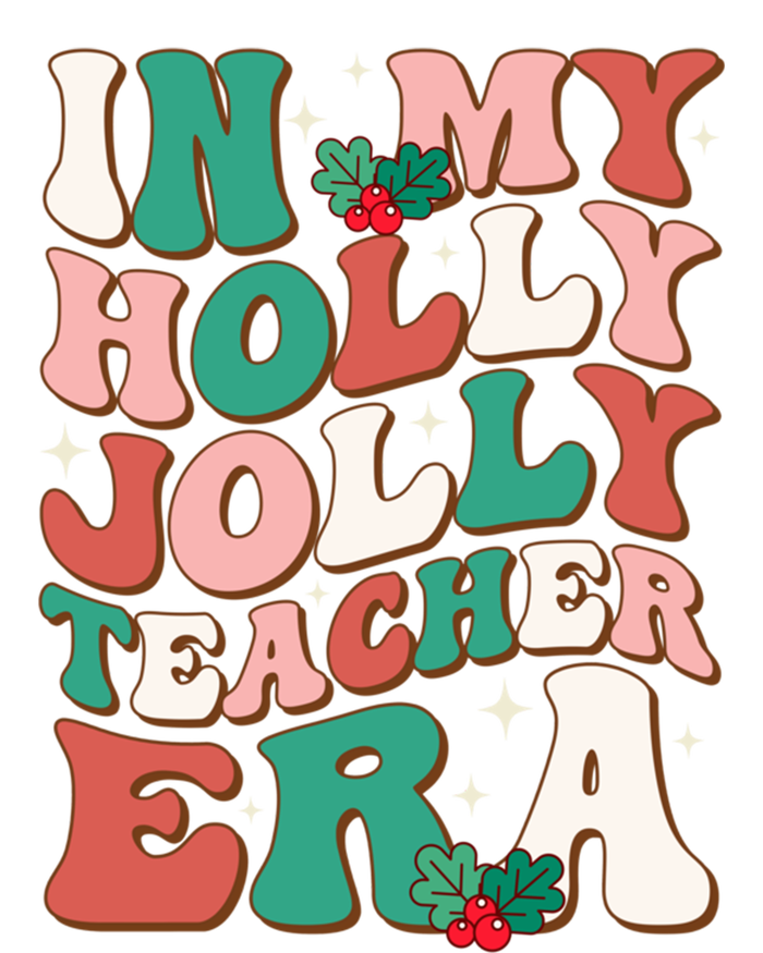 In My Holly Xmas Jolly Teacher Era Retro Christmas Teacher Great Gift Doggie Tank