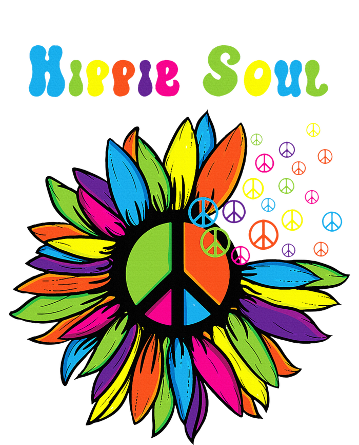 Hippie Soul Funny Peace Sign Daisy Flower Hippies Art Lovers Button