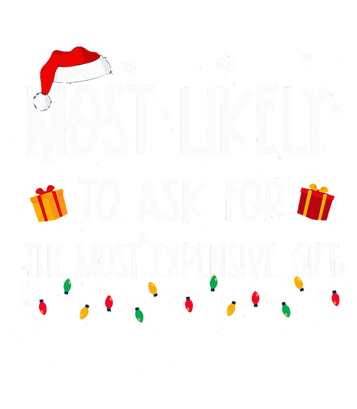 Most Likely To Ask For The Most Expensive Gifts Christmas Women's Perfect Tri Rocker Tank