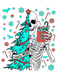 Sorta Merry Sorta Scary Funny Christmas Skeleton Tree Santa T-Shirt